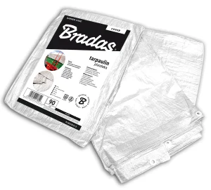 Тент білий Bradas тарпаулін водонепроникний WHITE 90 гр/м2, 5x6 м PLW905/6
