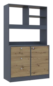 Фото мини-кухня doros лея графит/дуб эвок 100х43х171см (81359336)