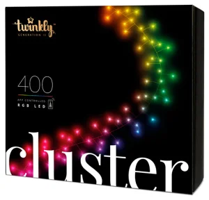 Фото гирлянда twinkly smart led cluster rgb 400, gen ii, ip44 6м (twc400stp-beu)