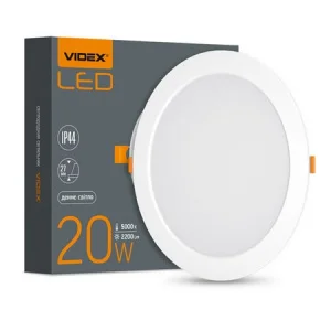 Фото светильник videx back встроенный круглый 20w 5000k (vl-dlbr-205)
