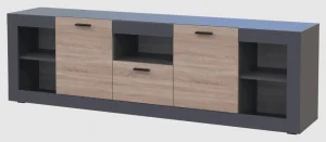 Тумба Doros Дана 41515991 Графіт Дуб Сонома 202,3х41,6х63см (1909543245)