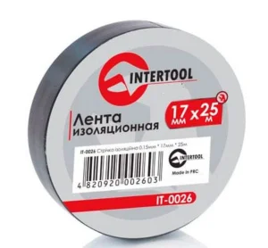 Стрічка ізоляційна Intertool чорна 17ммх25м (IT-0026)