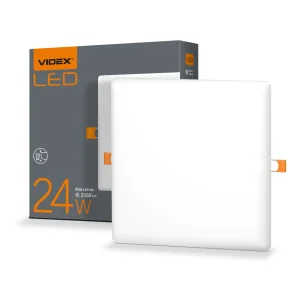Світильник VIDEX безрамковий квадратний 24W 4100K (VL-DLFS-244)
