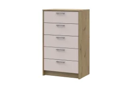 Фото комод doros ронди дуб артизан/кашемир 5 ящиков 60х40х100 (41516189)