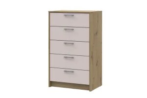 Фото комод doros ронди дуб артизан/кашемир 5 ящиков 60х40х100 (41516189)