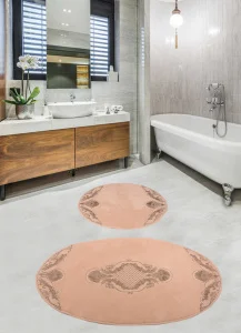 Фото набор ковриков для ванной с гипюром diva nice cappuccino 60x100+50x60см (dv_11007274)
