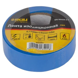 Стрічка ізоляційна ПВХ Sigma Premium синя 0,13ммx19ммx10м (8413401)