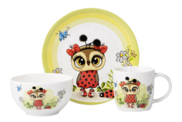Фото набор детской посуды ardesto lucky owl 3 предмета (ar3454ls)