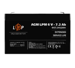 Аккумулятор кислотный LogicPower AGM LPM 6V 7,2Ah (3859)