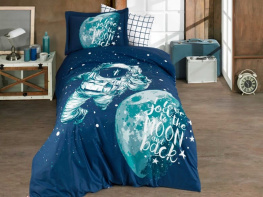 Фото комплект постельного белья hobby poplin galaxy синий 160x220см полутораспальный (44460_1,5)