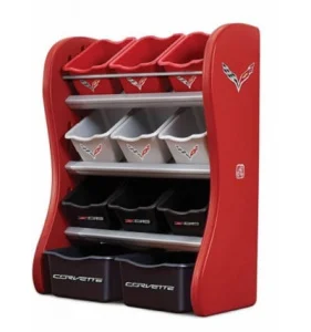 Органайзер із різнокольоровими ящиками Step 2 CORVETTE ROOM ORGANIZER 89x67x36 см червоний/чорний