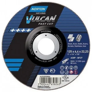Диск шліфувальний по металу Norton Clipper Vulcan 125x22,2мм t= 6,4 мм (70V702)