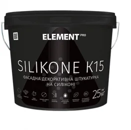 Штукатурка декоративная фасадная Зернистая ELEMENT PRO SILIKONE К15 белая 25кг