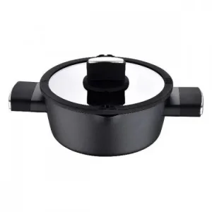 Фото кастрюля с крышкой bergner ion plus 20см, 2л (bg-35910-bk)