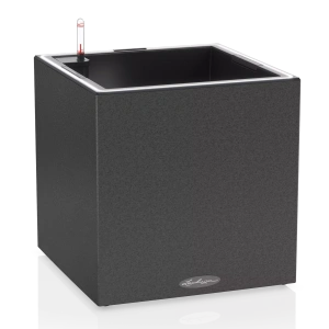 Вазон Lechuza Canto Stone 40 low Led графітово-чорний 40x40x40см 7л (13692)