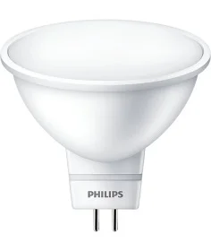 Фото светодиодная лампа philips ess ledspot 5w 400lm gu5.3 865 220v (90018809)