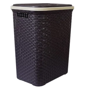 Кошик для білизни Irak Plastik темно-коричневий 45x35,5x57см 56л (5440)