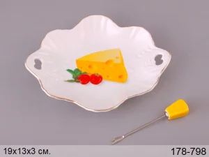 Блюдо Lefard Сир з вилочкою 19х13х3 см 178-798