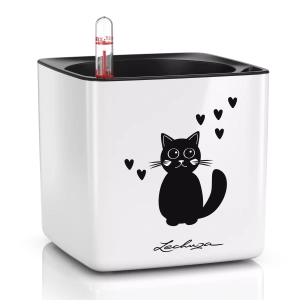 Вазон Lechuza Cube Glossy САТ 14 білий 14x14x13,5см 0,4л (13507)