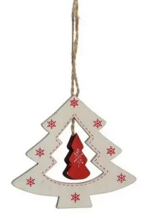 Прикраса декоративна House of Seasons Ялинка дерев`яна 9x8см (8718861300277WHITE)