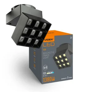 Фото светильник магнитный трековый videx le29b 16w 4000k 48v black (vl-trms-le29b)