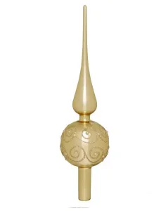 Верхівка на ялинку House of Seasons скляна золотиста 31см (8718861625875ORNAMENT)