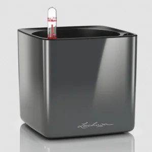 Фото умный вазон lechuza cube glossy 14 антрацит глянцевый 14x14x14см (13511)