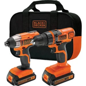 Шуруповерт дриль+шуруповерт ударний акумуляторні+два акумулятори BLACK+DECKER BDCDDIM18B-QW