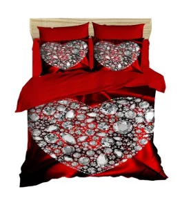 Комплект постільної білизни Lighthouse ranforce+3D Diamond Heart 200x220см євро (184OZ_2,0)