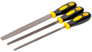 Напилки по металу MASTER TOOL плаский/круглий/тригранний, 200мм (06-0210)