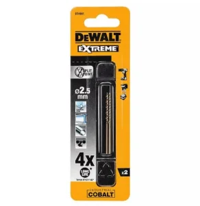 Свердло по металу DeWALT EXTREME INDUSTRIAL COBALT HSS-CO 2,5x30x57мм 2шт (DT4901)