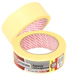 Стрічка малярська Intertool жовта 38ммх40м (DM-3840)
