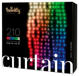 Фото гирлянда twinkly smart led curtain rgbw 210, gen ii, ip44 1.45x2.1м (tww210spp-teu)