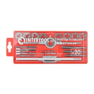 Набір плашок та мітчиків Intertool M3-M12 20шт (SD-8020)