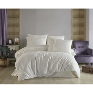 Комплект постільної білизни Hobby Premium Sateen 300TC Plain Krem кремовий 200x220см євро (75273_2,0)