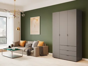 Шафа для одягу Doros Гелар 80737074 Графіт 116,2х49,5х203,4см (1782247669)