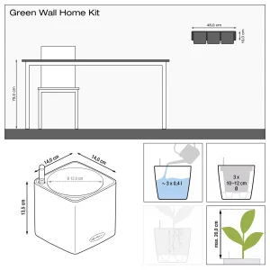 Комплект Lechuza Green Wall Home Kit Glossy червоний 48х6х14см (13525)