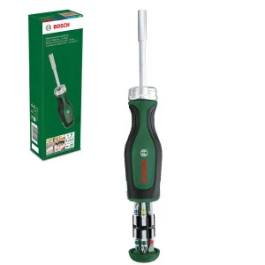 Викрутка з тріскачкою та набором біт Bosch 12 предметів (1600A02BX2)