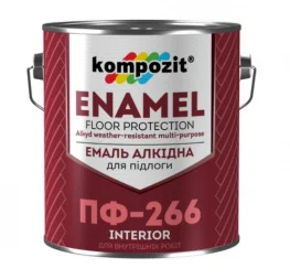 Эмаль напольная Kompozit ПФ - 266 красно-коричневая 2,8кг