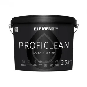 Краска интерьерная особо влагостойкая ELEMENT PRO PROFICLEAN 2,5 л матовая белая