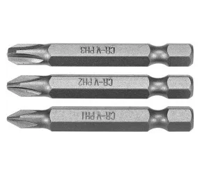Біти викруткові STHOR Phillips PH1 PH2 PH3x50мм HEX 1/4 3шт (65462)