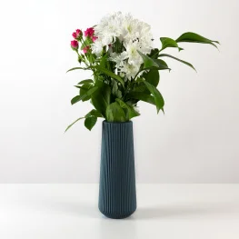 Фото ваза декоративная mvm dh-flowers-05 70х67х230мм голубая (dh-flowers-05 dark blue)