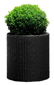 Фото плетеный цветник large cylinder planter серый