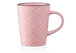 Фото чашка ardesto relief розовая 320мл (ar3474p)