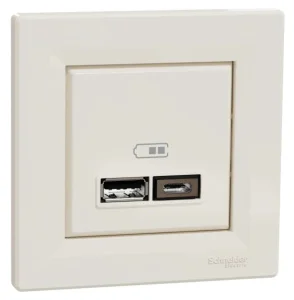 Розетка USB Schneider Asfora EPH2700323 слонова кістка