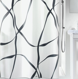 Фото шторка для ванной spirella ribbon polyester черная 180x200см (10.11766)
