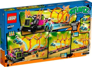 Фото конструктор lego city stuntz задания с каскадерским грузовиком и огненным кругом 479 деталей (60357)