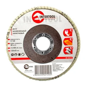 Круг шліфувальний Intertool пелюстковий 125x22мм P120 (BT-0212)