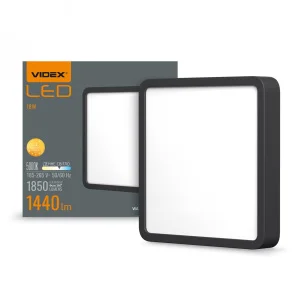 Світильник накладний квадрат VIDEX 18W 5000K Black (VL-DLSS-185B)