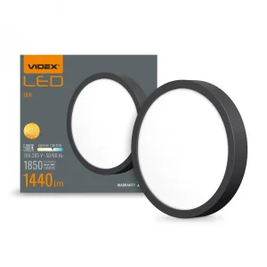 Світильник круглий накладний VIDEX 18W 5000K Black (VL-DLRS-185B)
